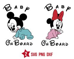 Disney Baby on Board svg, Mickey Mouse Baby on Board svg, Minnie Mouse Baby on Board svg png
