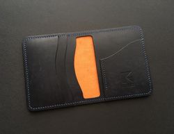Minimalist Leather Wallet, Vertical Bifold Wallet, Credit Card Wallet, Slim Front Pocket Wallet, Simple Billfold Wallet