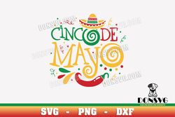 Cinco de Mayo Hat Chile SVG Cutting File Mexican Holiday image for Cricut Fiesta 5 de Mayo vinyl decal
