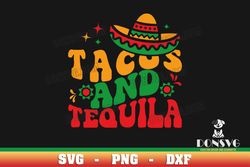Tacos and Tequila SVG Cinco de Mayo Fiesta png clipart for T-Shirt Design Sombrero Hat Cricut svg files