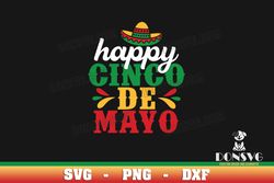 Happy Cinco de Mayo Hat SVG Cutting File Mexican Fiesta image for Cricut Mexico Sombrero vinyl decal