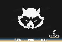 Rocket Raccoon Face SVG Cut Files Cricut Trash Panda Head PNG image Guardians of the Galaxy DXF file