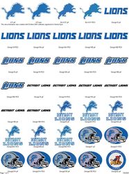 Collection NFL DETROIT LIONS  LOGO'S Embroidery Machine Designs