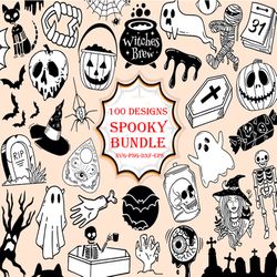 100 Design Spooky Vibes Svg Bundle, Halloween Svg, Spooky svg, Pumpkin Svg Digital Download