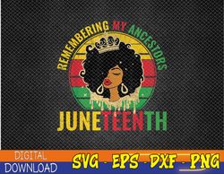 Juneteenth svg Remembering My Ancestors Black Freedom PNG, Digital Download