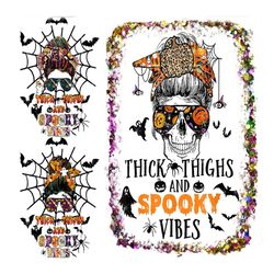 Skull Mom Png Bundle, Halloween Png, Thick Thighs Png, Spooky Vibes Png, Happy Halloween Digital Download