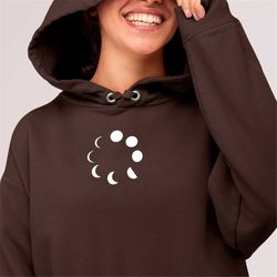 moon graphic hoodie, moon sweatshirts, moon phases hoodie, unisex moon sweater, moon phases apparel, space lover, moon g