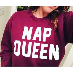 Nap Queen Sweater Sweatshirt Jumper High Quality WATER BASED PRINT Super Soft fleece lined unisex Worldwide ship Sleep S