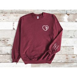 Created With A Purpose Sweatshirt, Christian Sweatshirt, Christian crewneck long sleeve Sweatshirt, Faith Sweatshirt, Ch