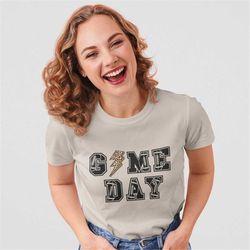 gameday leopard lightning bolt football shirt, football shirt for women, football shirt, gameday shirt, football mom shi