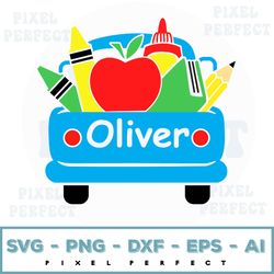 Back To School Truck Svg, School Cut Files, Girl Truck Svg, Kids Clipart, Girls Svg Dxf Eps Png, First Day of School Svg