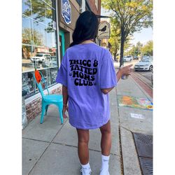 thicc and tatted moms,  tattoos, thick mama,  thick moms club, tattoo graphic tee, oversized tee