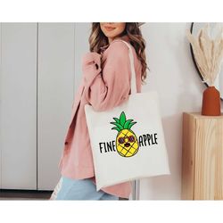 Tropical Print Fineapple Tote Bag, Beach Accessories, Hawaiian Tote Bag, Cute Shopping Bag, Hawaii Summer Beach Tote Bag
