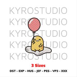 gudetama balloon anime embroidery design file/ chibi cute embroidery design/ design pes dst