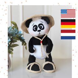 crochet panda - amigurumi panda - crochet bear - crochet amigurumi toy pattern in pdf