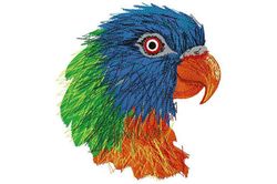 Colorful Exotic Parrot Embroidery Design: Vibrant and Stunning Parrot Embroidery Pattern, Birds