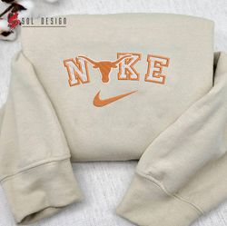 Nike Texas Longhorns Embroidered Sweatshirt, NCAA Embroidered Sweater, Texas Longhorns Shirt, NCAA, Unisex Shirts