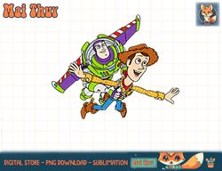 Disney Pixar Toy Story Woody & Buzz In Flight Left Chest T-Shirt copy png