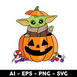 Baby Yoda Pumpkin Halloween Svg, Pumpkin Svg, Yoda Svg, Halloween Svg, Baby Yoda Svg - Digtal File