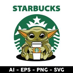 Baby Yoda Starbucks Svg, Pumpkin Svg, Starbucks Logo Svg, Baby Yoda Svg - Digtal File