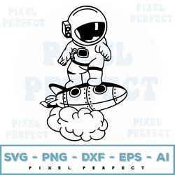 Little astronaut Svg, Astronaut kid Svg, Cute astronaut Svg, Spaceman Svg, Astronaut with rocket Svg, Instant Download