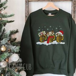 Beer Christmas Crewneck Sweatshirt, Ugly Christmas Sweater, Beer Lover Crewneck, Gifts For Men, Christmas Jumper, Christ