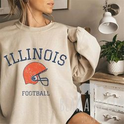 Vintage Illinois Football Sweatshirt, Illinois Sweatshirt, Vintage Football Crewneck, University of Illinois Sweatshirt,
