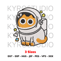 Space Cat Anime Embroidery Design File/ Chibi Cute Embroidery Design/ Design Pes Dst