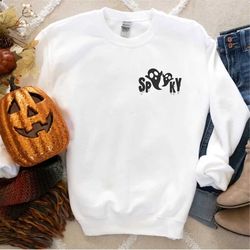 Spooky Ghost Sweatshirt, Spooky Season Halloween Ghost Crewneck Sweatshirt, Spooky Ghost Shirt, Fall Crewneck, Cute Hall