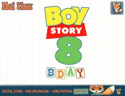 Toy Blocks Boy Story 8th Year Old Birthday Party T-Shirt copy png