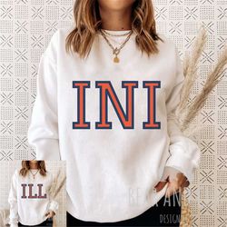 Illinois Sweatshirt, Matching Illini Crewnecks, Vintage Illini Crewneck, University of Illinois Sweatshirt, UofI Block S