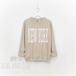 Oversized New York Sweatshirt, Throwback New York Crewneck Sweatshirt, New York Gift, New York City Crewneck, New York S