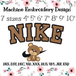 Nike embroidery design with bear