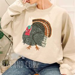 Vintage Style Turkey Sweatshirt, Grateful, Thanksgiving Sweatshirt, Women's Fall Sweatshirt, Men's Thanksgiving Sweatshi