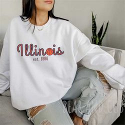 Illinois Basketball Sweatshirt, Illini Crewneck, Vintage Illini Crewneck, University of Illinois Sweatshirt, Block Sweat