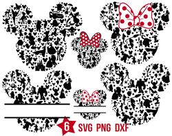 disney characters ears svg, disney characters castle svg, Mickey Mouse svg png