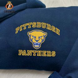NCAA Pittsburgh Panthers Embroidered Sweatshirt, Pittsburgh Embroidered Shirt, Embroidered Hoodie, Unisex T-shirt