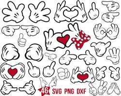 mickey mouse hand svg, disney mickey hand and minnie svg png