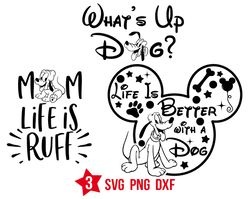 disney pluto quotes svg, mom life is ruff svg, life  is better with a dog svg