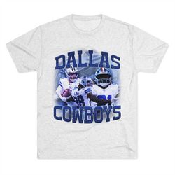 Dallas Cowboys Bootleg T-Shirt - Featuring Dak Prescott, Ceedee Lamb, Ezekiel Elliot - Perfect for Football Fans - Unise