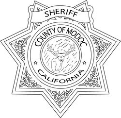 Badge of the Sheriff of Modoc County state California svg vector file for laser engraving, cnc router, cutting, engravin