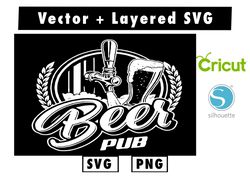 Vintage beer pub logotype concept svg & png files for cricut machine , anime svg , manga svg , Goku svg