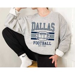 Vintage Dallas Football Sweatshirt, Retro Dallas Football Crewneck Sweatshirt, American Football Fan, NFL Shirt, Sunday