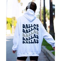 Dallas Football Hoodie Sweatshirt, Trendy Dallas Football Crewneck, Words on Back Dallas Sweatshirt, Gift For Football F
