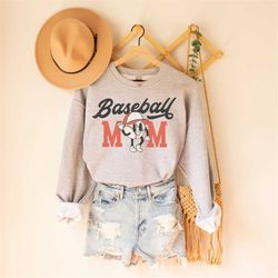Baseball Mom Distressed Unisex Sweatshirt, Camila Prints, Baseball Mom Shirt, Baseball Shirts, Sports Shirt, Mom Gift, G