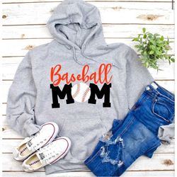 Baseball Mom Sweatshirt, Baseball Hooded sweatshirt, Baseball Sweatshirt, Womens Baseball Shirt, Baseball mom shirt, bas