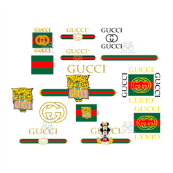 Gucci Logo Black White Bundle Svg, Mickey Mouse Svg, Tiger Svg, Gucci Logo Svg, Brand Logo Svg, Instant Download