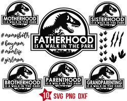 Fatherhood svg for cricut, motherhood svg, Jurassic Park svg png