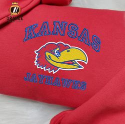 NCAA Kansas Jayhawks Embroidered Sweatshirt, Kansas Jayhawks Embroidered Shirt, Embroidered Hoodie, Unisex T-shirt