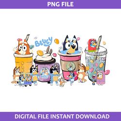 Bluey Iced Coffee Png, Bluey Party Png, Bluey Png, Cartoon Png Digital File